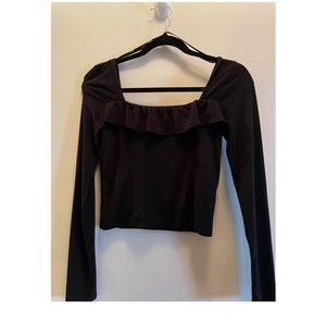 Ruffle Block crop top Size : M